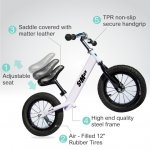 Stmax 12" Balance Bike White No Pedal Bicycle Kids Girls Boys Foam Tire