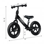 Topbuy Topbuy Kids No Pedal Training Balance Bike with Adjustable Seat &EVA Foam Tires Black