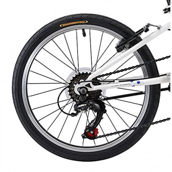 KESPOR S7 Folding Bike for Adults, Women, Men, Shimano 7 Speed Steel Easy Folding Bicycle 20-inch Wheels (White)