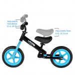 Popvcly 1pcs Kids Balance Bike Light And Strong Carbon Steel Bicyle Height Adjustable 33.8 x16.9 x 24 Inch Blue