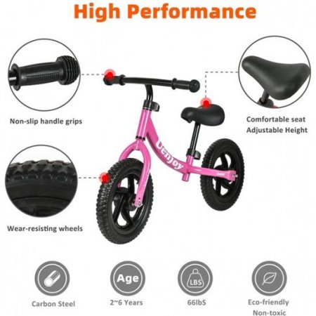 Uenjoy Uenjoy Balance Bike No Pedal Bicycle for 2-6 Years Old, Starter Toddler Training Bike with EVA Foam Tire,Carbon Steel Frame