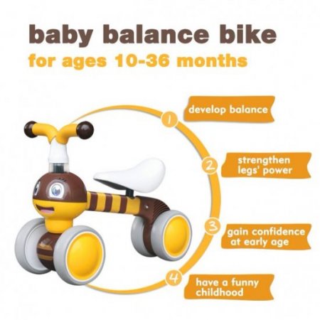 Ancaixin Ancaixin Foot to Floor Ride On Tricycle Baby Balance Bike, Bee