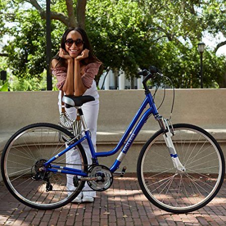 700c Royce Union RMY Womens 21-Speed Hybrid Comfort Bike, 17" Aluminum Frame, Pearl Blue