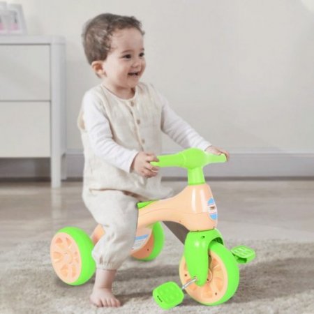 Blukids BLUKIDS Kids Tricycle- 4 in 1 Toddler Balance Bike for 1-3 Ages, Baby Trike with Removable Pedal and Adjustable Seat for Boys Girls Indoor/Outdoor