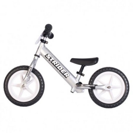 STRIDER Strider - 12 Pro Balance Bike, Ages 18 Months to 5 Years - Silver