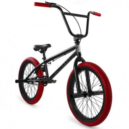 Elite 20" BMX Stealth Bicycle Freestyle Bike 1 Piece Crank Black Red NEW