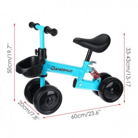 Novashion Balance Bike for Kids Toddlers with Basket, Shock Absorption Balance Training Bike No Pedal for 1-3 Years Old, 66lbs Load Capacity