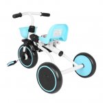 TIMMIS Kid's Foldable Tricycle Adjustable Seat Storage Box for 2-5 Age Blue