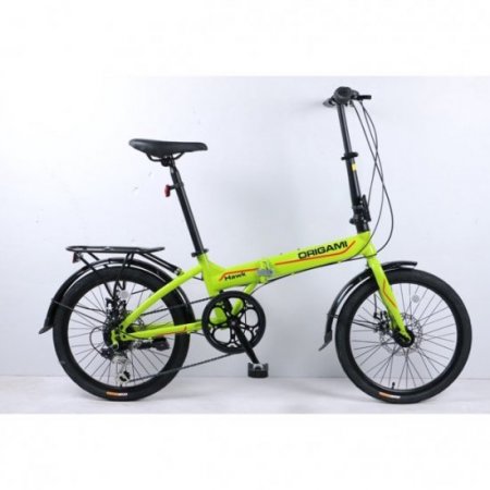 Origami Hawk folding bicycle in Greeen