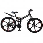 BLUKIDS Men's 26" Mountain Bike Folding 21 Speed Bicycle Adult Road Bike MTB Full Suspension & Mechanical Disc Brake Black/Red