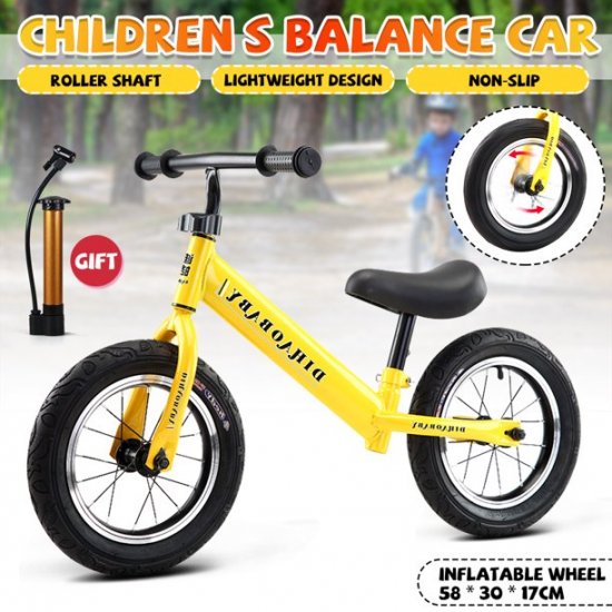 Bestgoods Adjustable Kids Balance Bike Baby Balance Scooter with Air Pump, Adjustable Seat & Handlebar,Comfortable seat, Anti-skid Shockproof Tires Kids Bicycle for 2-6 Year Olds 16.5\"x21.7\"x33\"