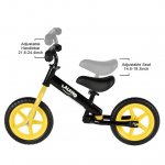 DODENSHA Toddler Kids Balance Bike with Adjustable Seat, Unisex Yellow