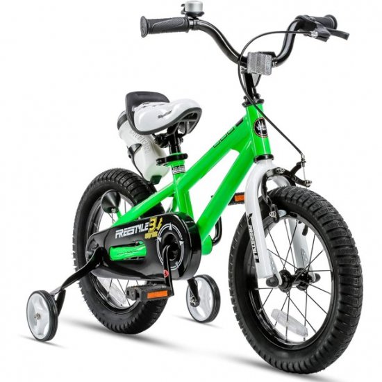 Royalbaby Freestyle Green 16 inch Kids BIke Boys And Girls Kids Bicycle With Training wheels and Kickstand