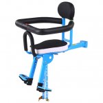 Front Mount Child Bicycle Seat Kids Saddle Children Safety Front Seat Saddle Cushion with All-around Handrail for Mountain Bike