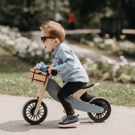 Kinderfeets Kinderfeets Tiny Tot PLUS Toddler 2-in-1 Balance Bike and Tricycle, Slate Blue