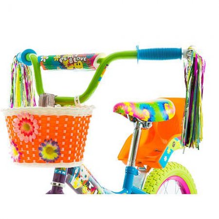 Titan Girl's Flower Power Princess 16" BMX Bike with Training Wheels, Doll Seat, Basket and Streamers