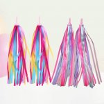 Hemoton HEMOTON 2 Pairs of Bike Streamers Handlebar Ribbon Kids Scooter Tassels Kids Girls Boys Bike Handlebar Toy(Yellow Pink, Purple Pink)