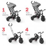 besrey 4 in 1 Toddler Baby Stroller Tricycle, Adjustable Canopy,Safety Harness, Convertible Toddler stroller Trike with Handle for Kids Boys Girls 1 to 6 Years Old, Gray