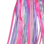 Hemoton HEMOTON A Pair of Children Bike Handlebar Ribbons Colorful Scooter Tassels(Pink and Purple)