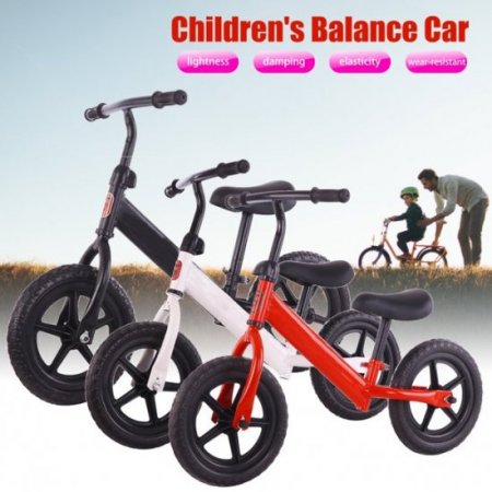 SELLCLUB 12" Kid Balance Bike Walker No Pedal Training Bicycle Toy Adjustable Seat For 2-5 years old Girls boys White / Black / Red