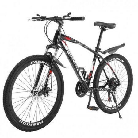 UMfun Mountain Bike, Foldable 21 Speed 26 inch Wheels Carbon Steel Frame Unisex MTB with Full Suspension & Mechanical Disc Brake for Adult and Teen Non-Slip Bikes for Men Women(1#)