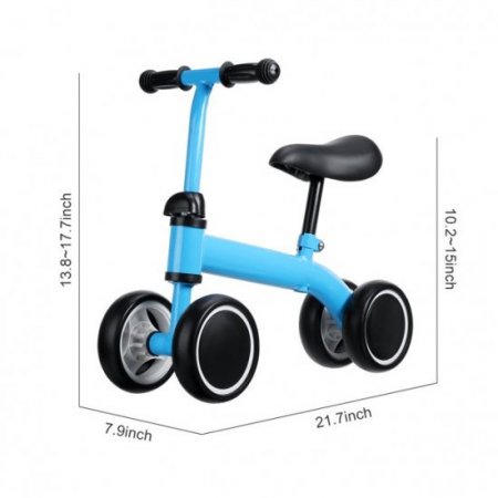 Hongyi Baby Balance Bikes Adjustable Bicycle Toddlers Walker,Riding Toys for 1-5 Year Old Children Boys Girls,No Pedal aby Walker with 4 Wheels Infant Toddler Bicycle,Best First Birthday Gift,Black,Blue,Red