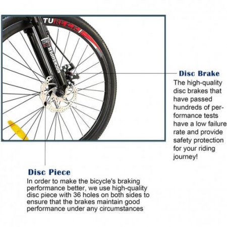 OTURE Mountain Bike 26-inch wheel, 21 speeds, High Carbon Steel Frame , for Mens and Womens white/red