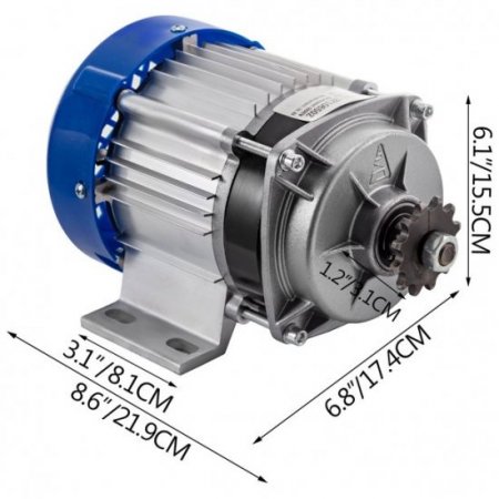 VEVOR 500W 36V Electric Tricycle Motor 500RPM Brushless Motor 10.8A Geared Motor with 14 Tooth for Tricycle,Rickshaw,ThreeWheeled Bike etc.