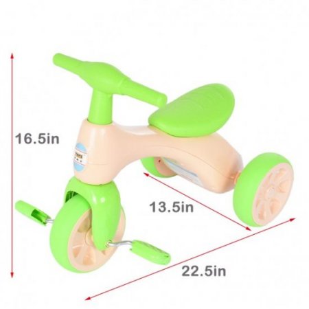 Mixpiju Mixpiju Kids Bike, Toddler Bike with Training Wheels, Cartoon Baby Balance Bike, Tricycle with Storage Box, Indoor Outdoor ,2-4 Age Toddler Toys Green