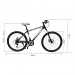 Campingsurvivals 24in Wheel Mountain Bike, Adult 21 Speed Steel Bicycle with Riding Bag, Black & White