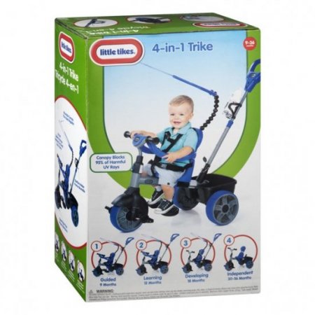 Little Tikes 4-in-1 Basic Edition Trike, Blue