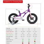 RoyalBaby Kids Bike Boys Girls Space Shuttle Purple 16 Inch Magnesium 2 Hand Disc Brakes Training Wheels and Kickstand