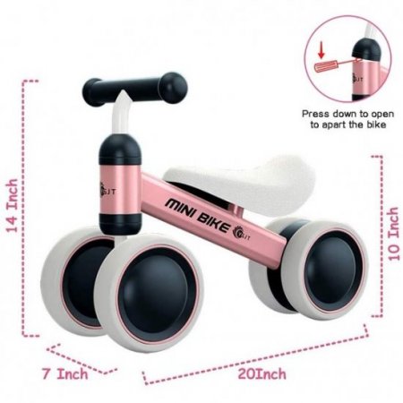 YGJT YGJT Baby Balance Bikes Toys for 1 Year Boys Girls Baby Walker Ride On 10 Months-24 Months First Birthday Gift Pink