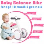 XJD XJD Baby Balance Bikes Baby Toys for 1 Year Old Boys Girls 12-24 Months Cute Toddler First Bicycle Infant Walker Children No Pedal 4 Wheels 1st Birthday Gift