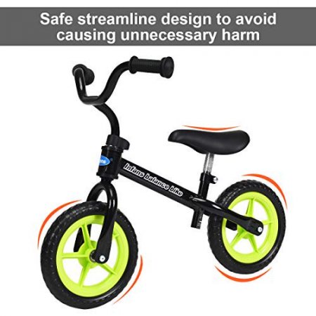 INFANS INFANS Kids Balance Bike, Toddler Running Bicycle, Seat Height Adjustable, Non-Slip Handle (Black)