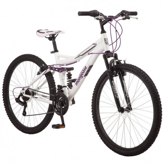 Mongoose Ledge 2.1 Mountain Bike, 26-inch wheels, 21 speeds, womens frame, white