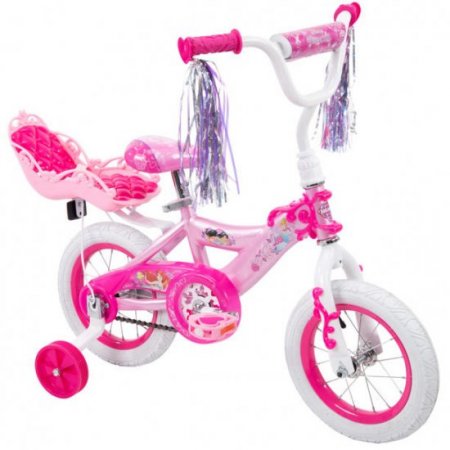 Disney Princess Girls' 12" Bike with Doll Carrier by Huffy