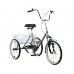 20" Unisex Folding Adult Tricycle Folding Tricycle Bike 3 Wheeler Bicycle Portable Tricycle Wheels Gray