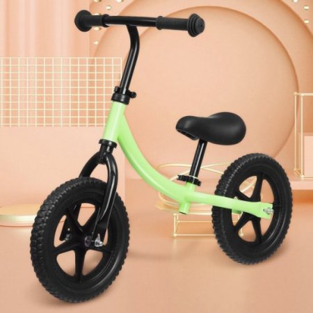 KUDOSALE Kids Balance Bike Walking Balance Training No Pedal Push Bicycle for Toddlers 2-6 Years Old Children - Green / Blue