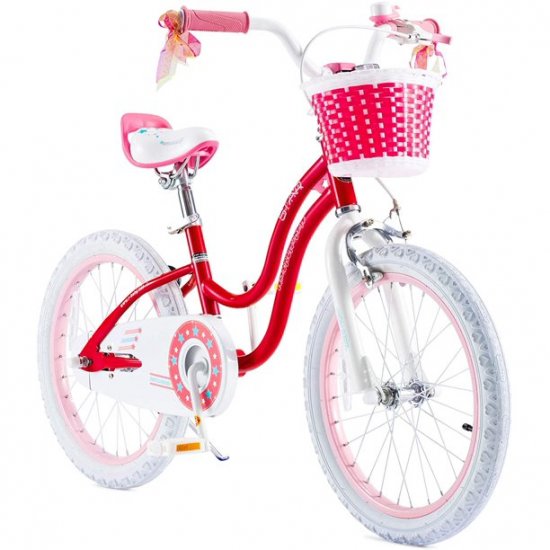 RoyalBaby Girls Kids Bike Stargirl 18 Inch Bicycle Basket Kickstand Pink Child\'s Cycle