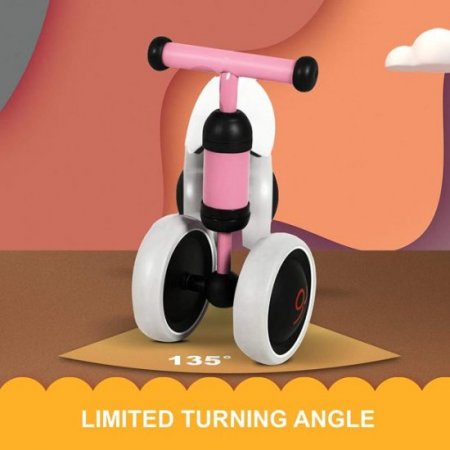 Uenjoy Uenjoy Baby Walker Balance Bike 10-25 Months Children Walker No-Pedal Toddler Toys Rides 4 Wheels Baby Walker Toys Mini Balance bicycle for Indoors&Outdoors Best Gifts for Boys&Girls Pink