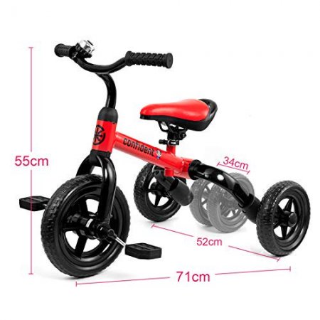 YGJT 3 in1 Toddler Tricycle for 2-6 Year Old Folding Kids Trike & Balance Bike Outdoor Riding Toys for Boys Girls Birthday