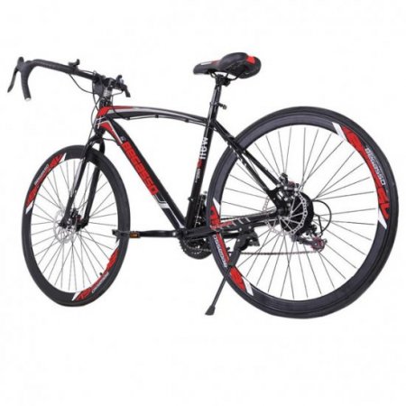 Pgyong Road Bike for Women, 26'' Wheels Aluminum Full Suspension 21 Speed ??Disc Brakes, Red