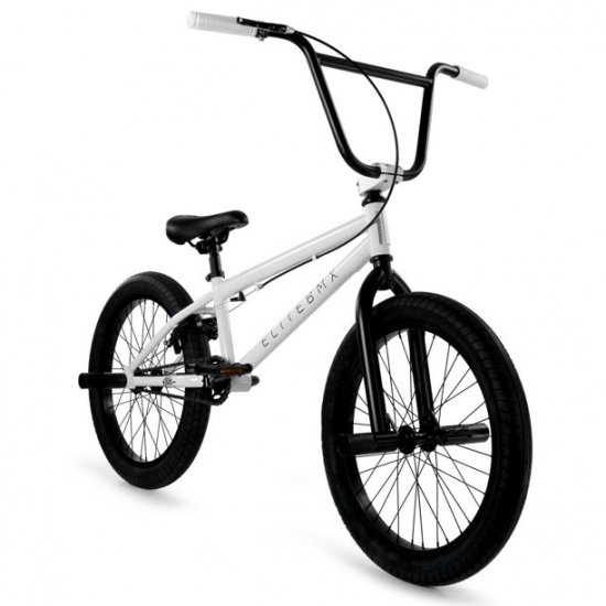 Elite 20\" BMX Stealth Bicycle Freestyle Bike 1 Piece Crank White NEW 2021