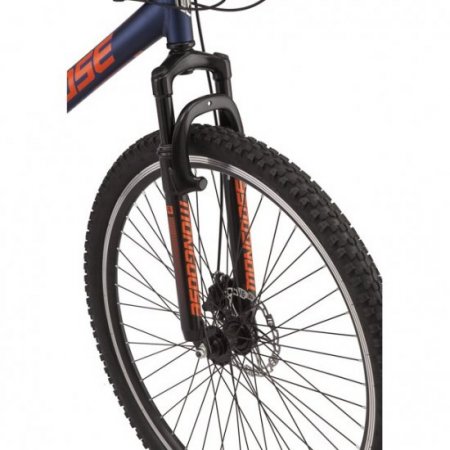 Mongoose Exhibit Mountain Bike, 29-inch wheels, 21 speeds, blue