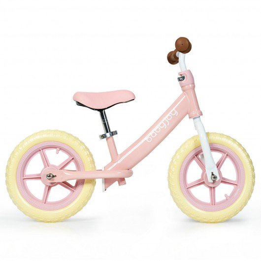 Apontus 12\" Kids Balance No-Pedal Ride Pre Learn Bike with Adjustable Seat-Pink