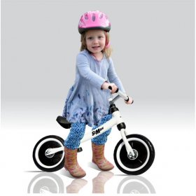 Stmax 10" Balance Bike White No Pedal Bicycle for Children Toddler Foam Tire