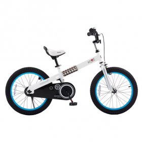 RoyalBaby Buttons 18 inch Kid's Bicycle, White with Blue Rims