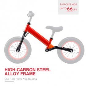 Preenex Preenex Red baby balance bike for 2 3 4 5 Year Olds with 12" Rubber Air Tires No Pedal Toddler Scooter Bike, Boys and Girls
