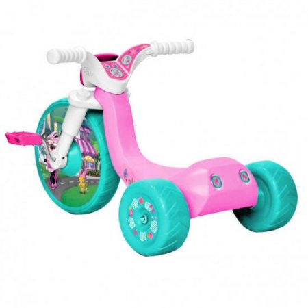 Disney Jr Minnie Mouse 10 Inch Fly Wheels Junior Trike in Pink and Green with Sounds